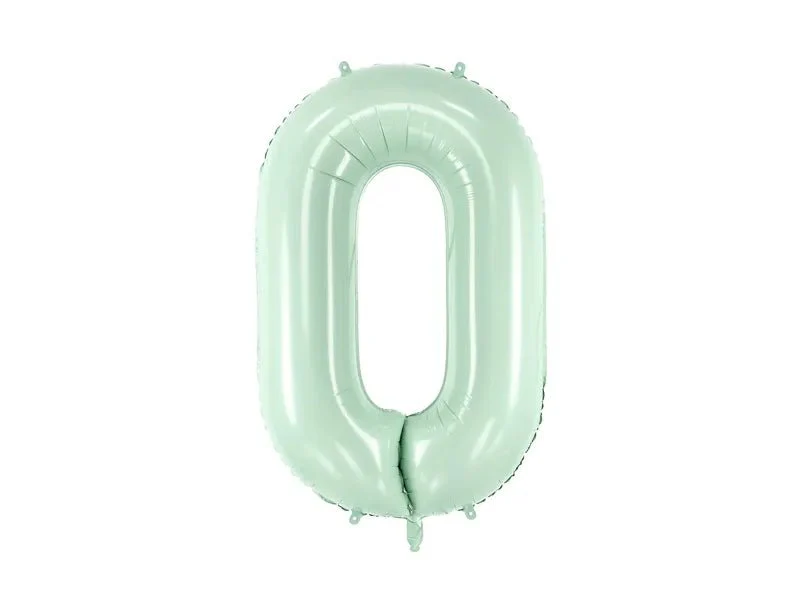 0 Jaar Cijfer Ballon Mintgroen 72cm