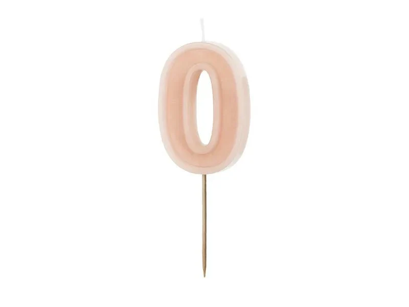 0 Jaar Kaars Lichtroze 10cm