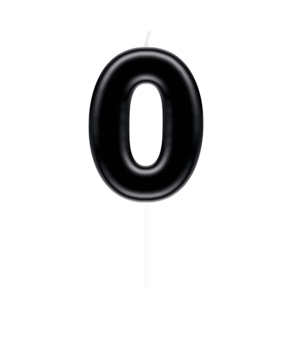 0 Jaar Kaars Zwart 10,5cm