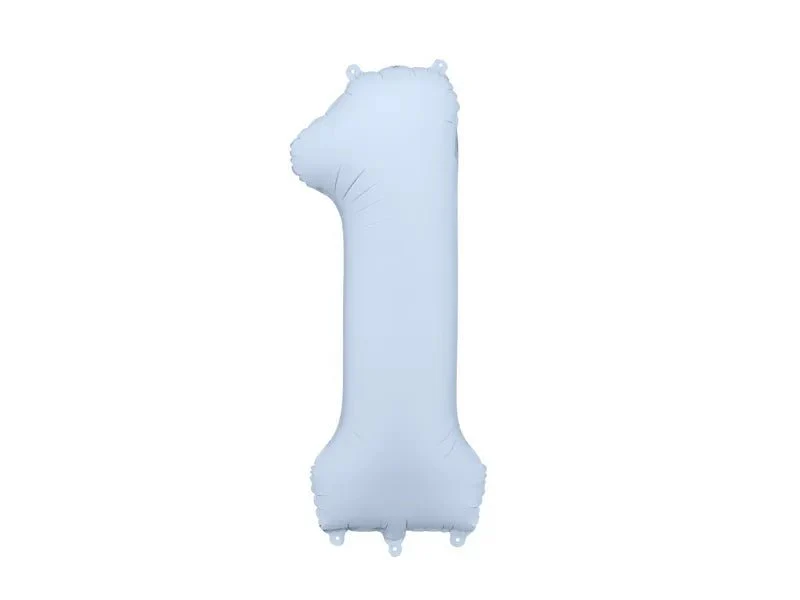 1 Jaar Cijfer Ballon Lichtblauw Mat Leeg 86cm