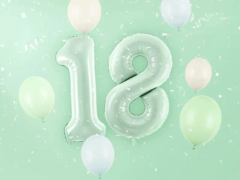 1 Jaar Cijfer Ballon Mintgroen 72cm - Image 3