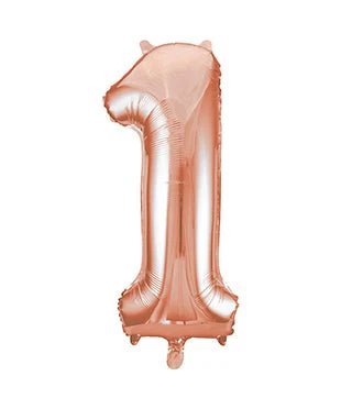 1 Jaar Cijfer Ballon Rose Goud Leeg 86cm