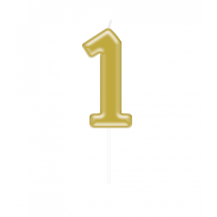 1 Jaar Kaars Goud 10,5cm