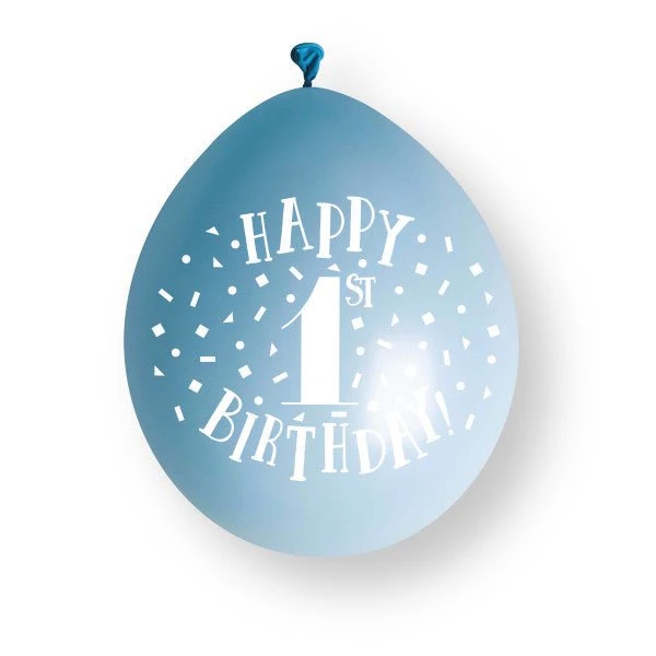 10 stuks blauwe ‘Happy 1st Birthday’ latexballonnen van 23 cm - Image 3