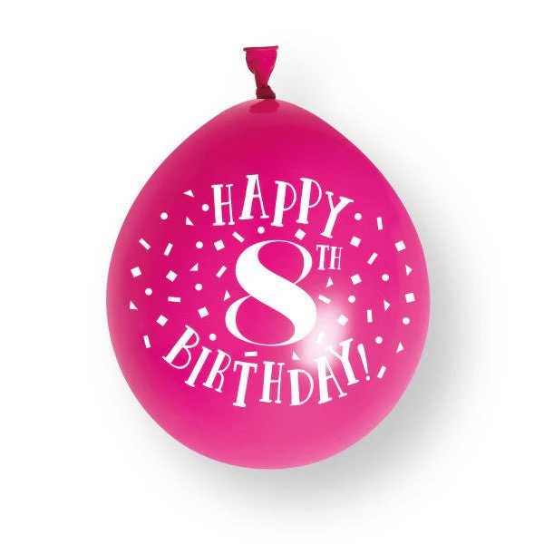 10 stuks Happy 8th Birthday 23cm" latex ballonnen - Image 2