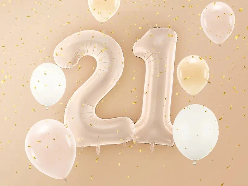 2 Jaar Cijfer Ballon Beige 72cm - Image 3