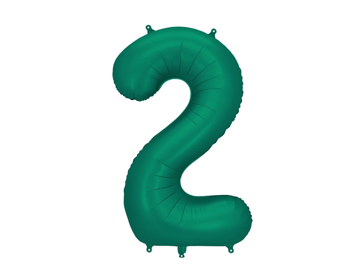 2 Jaar Cijfer Ballon Groen Leeg 86cm