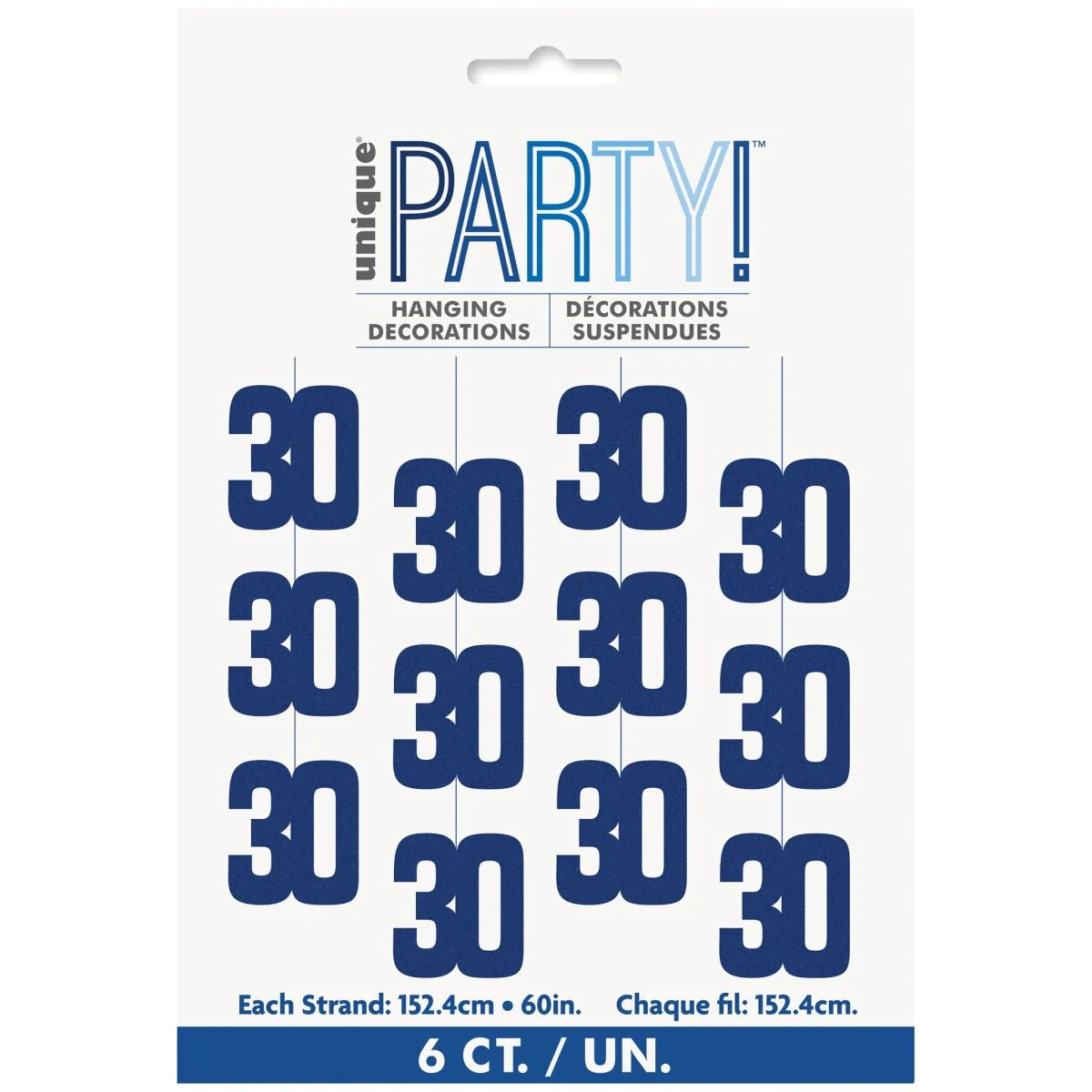 30 Jaar Hangdecoratie Blauw 1,52m - Image 2