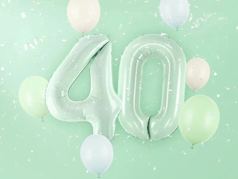 4 Jaar Cijfer Ballon Mintgroen Leeg 72cm - Image 3