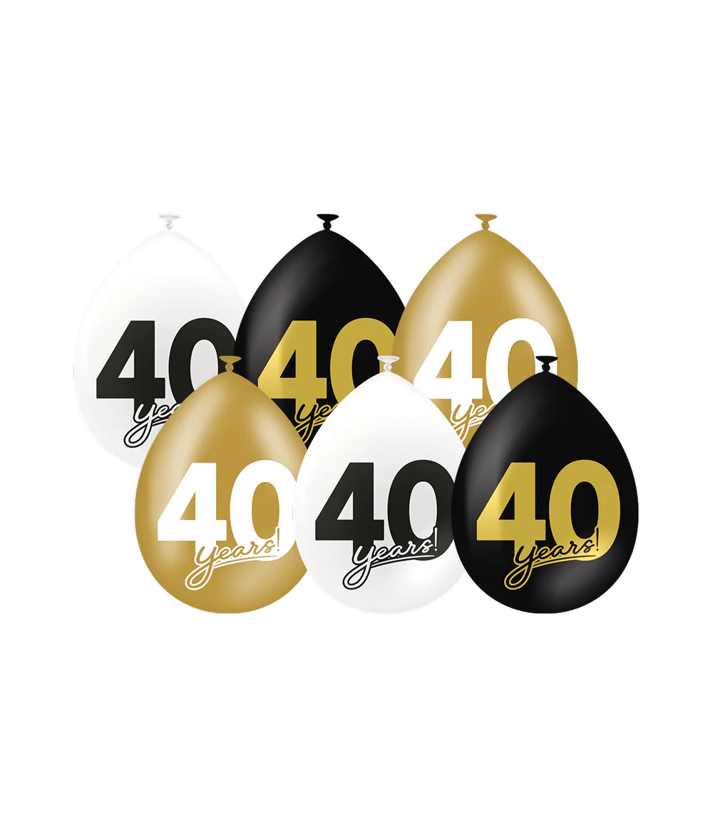 40 Jaar Ballonnen 30cm 6st