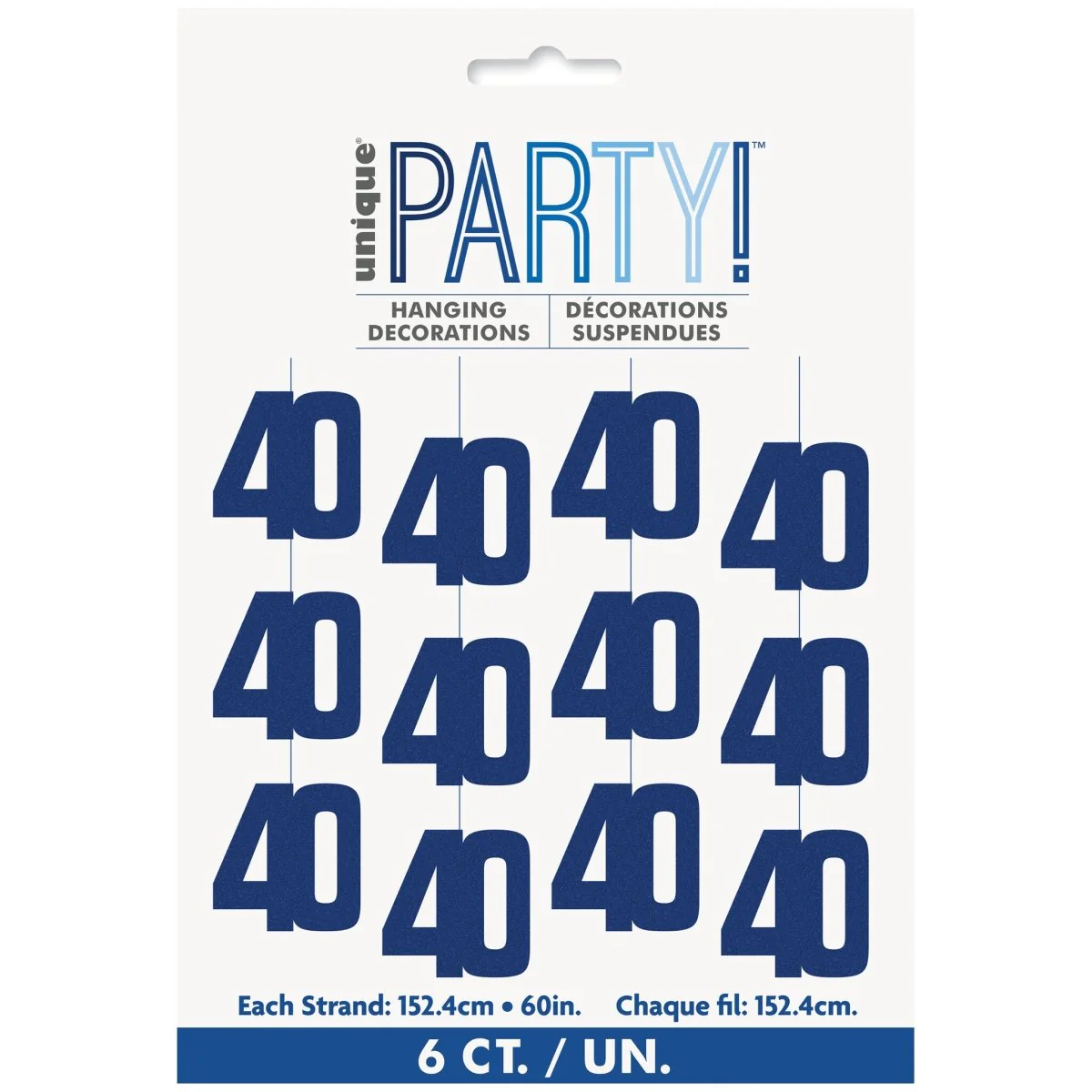 40 Jaar Hangdecoratie Blauw 1,52m - Image 2
