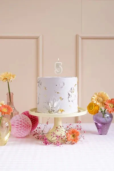 5 Jaar Kaars Beige 10cm - Image 2