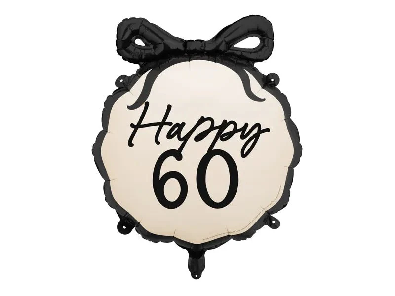 60 Jaar Helium Ballon Zwart Wit 53cm