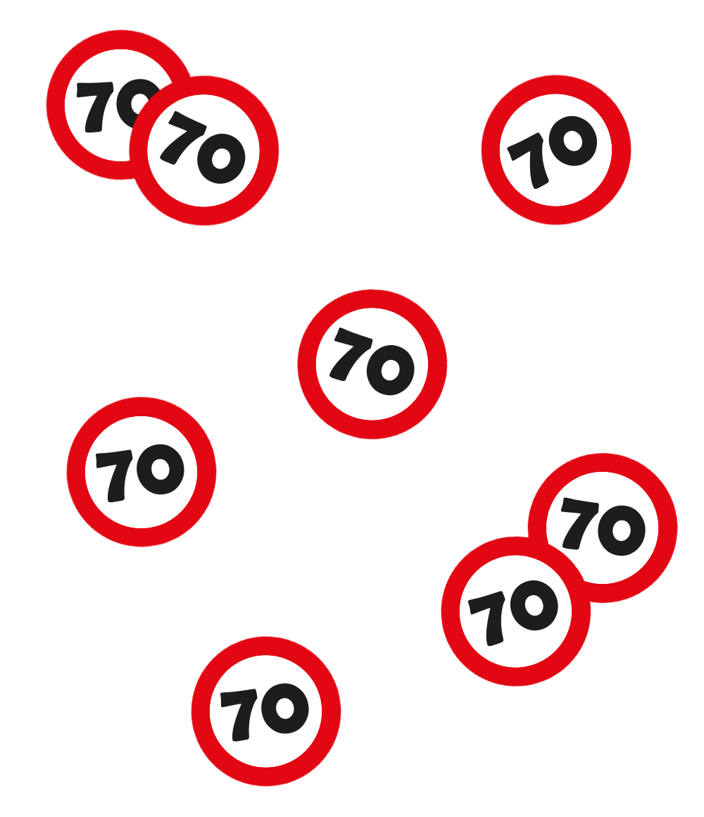 70 Jaar Tafelconfetti 2,5cm