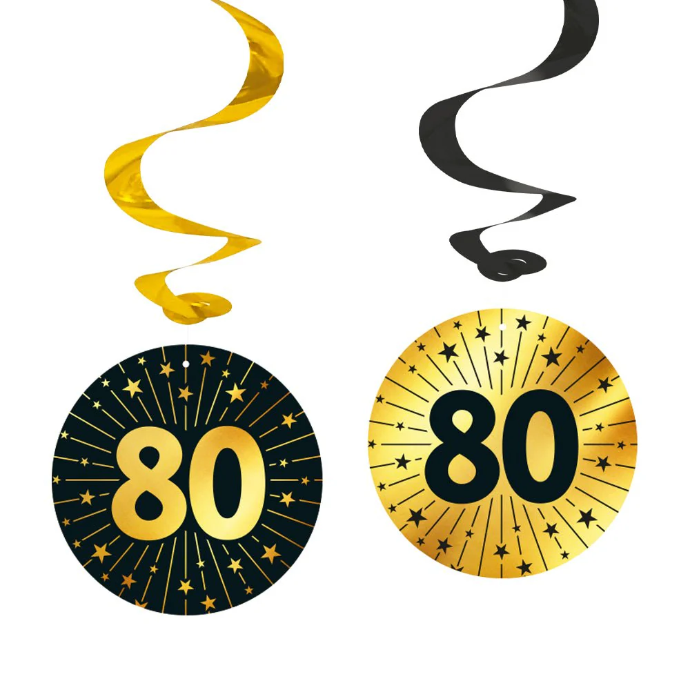 80 Jaar Hangdecoratie 4st