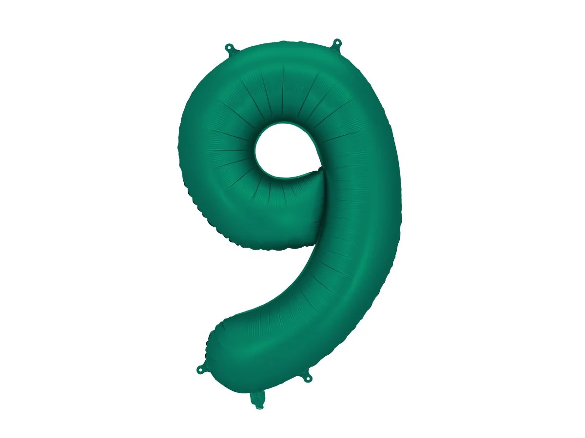 9 Jaar Cijfer Ballon Groen 86cm