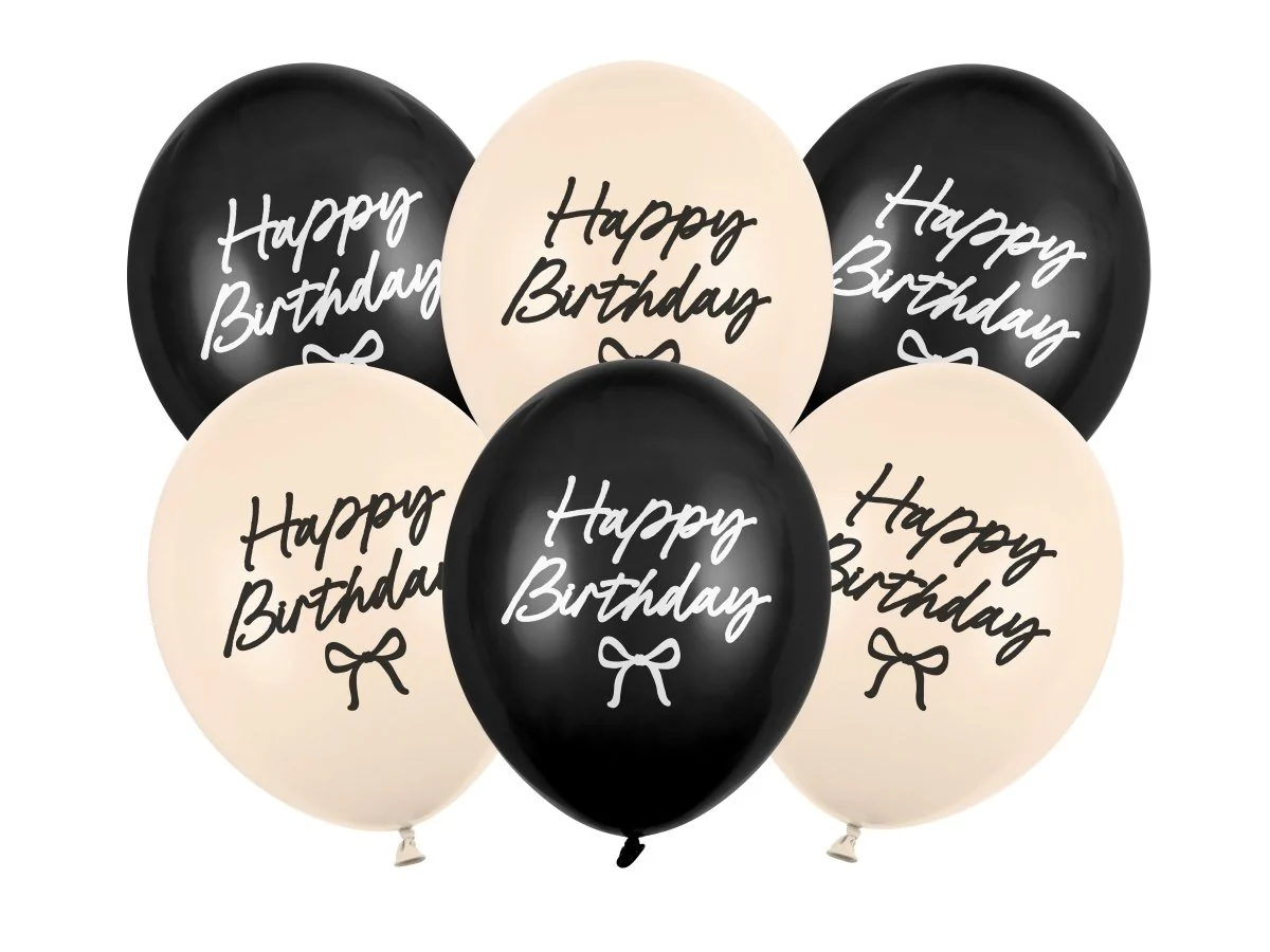 Ballonnen Happy Birthday strikken, 30 cm