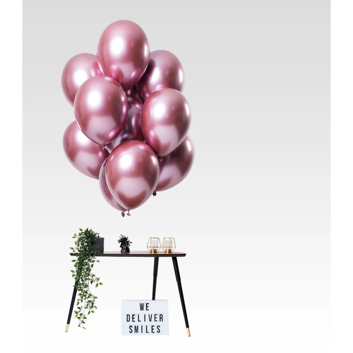 Ballonnen Mirror Effect Roze 33cm - 12 stuks - Image 2