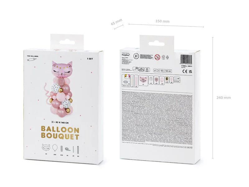 Ballonnenpilaar Kat Roze 1,4m - Image 3