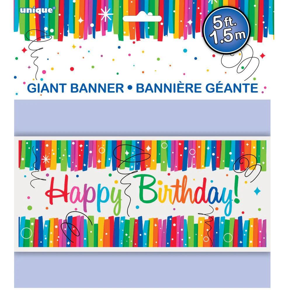Banner Happy Birthday Regenboog 1,52m - Image 3