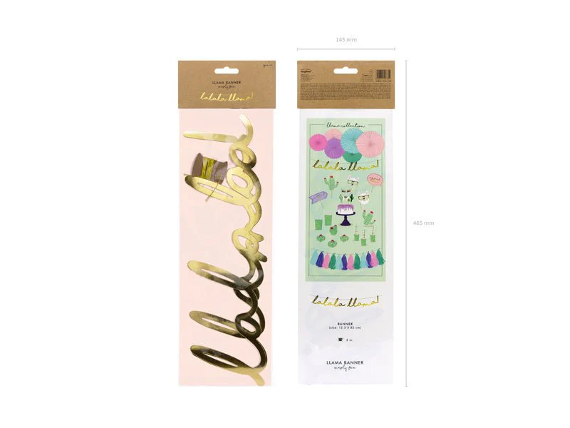 Banner Lalala Llama Goud 82cm - Image 7