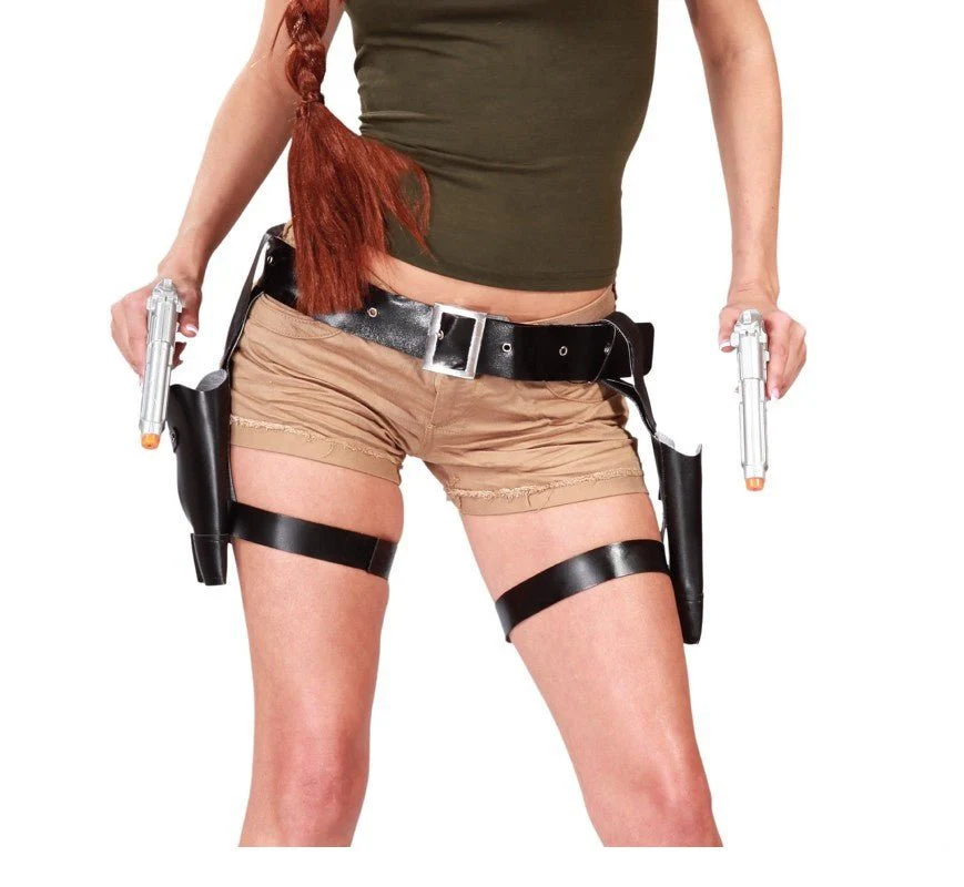 Beenholsters Tomb Raider en Pistolen