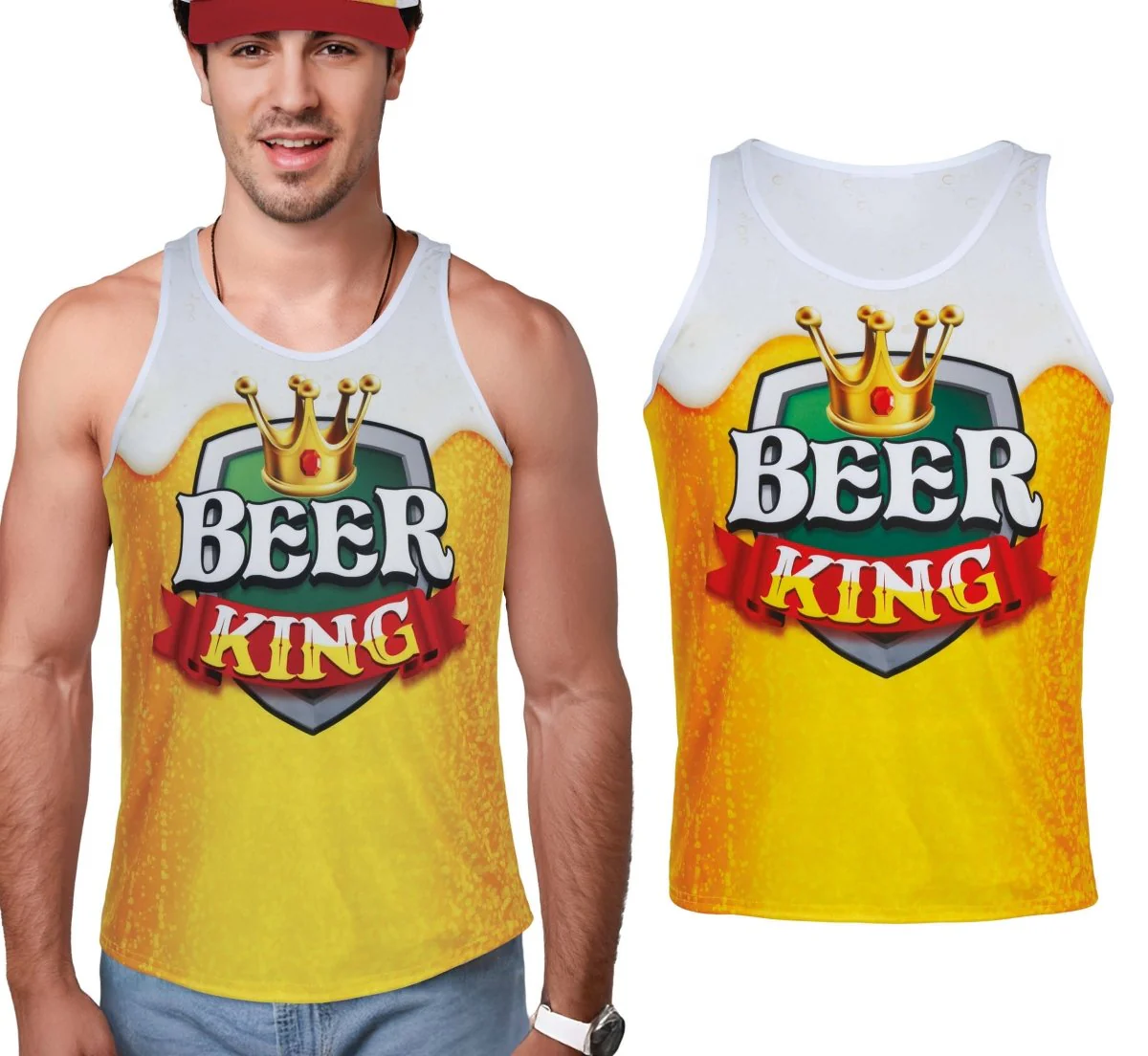 Bier Shirt Wit Goud - Image 4