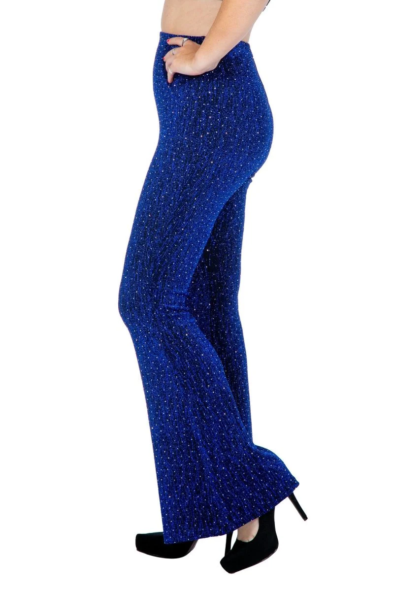 Blauwe Broek Dames Flared Glitter - Image 2