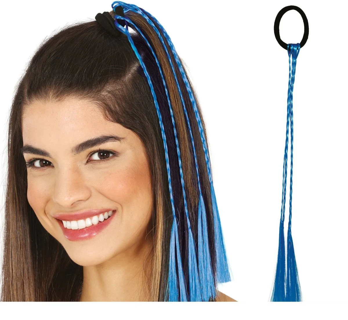 Blauwe Hair Extension 35cm 3st