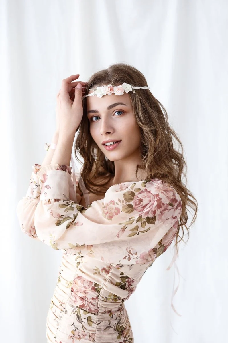 Bloemen Haarband Perzikkleurig - Image 3