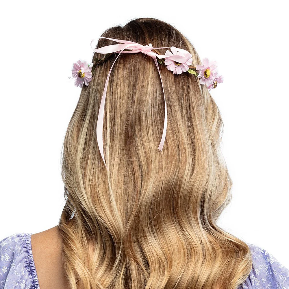 Bloemen Haarband Roze Deluxe - Image 3