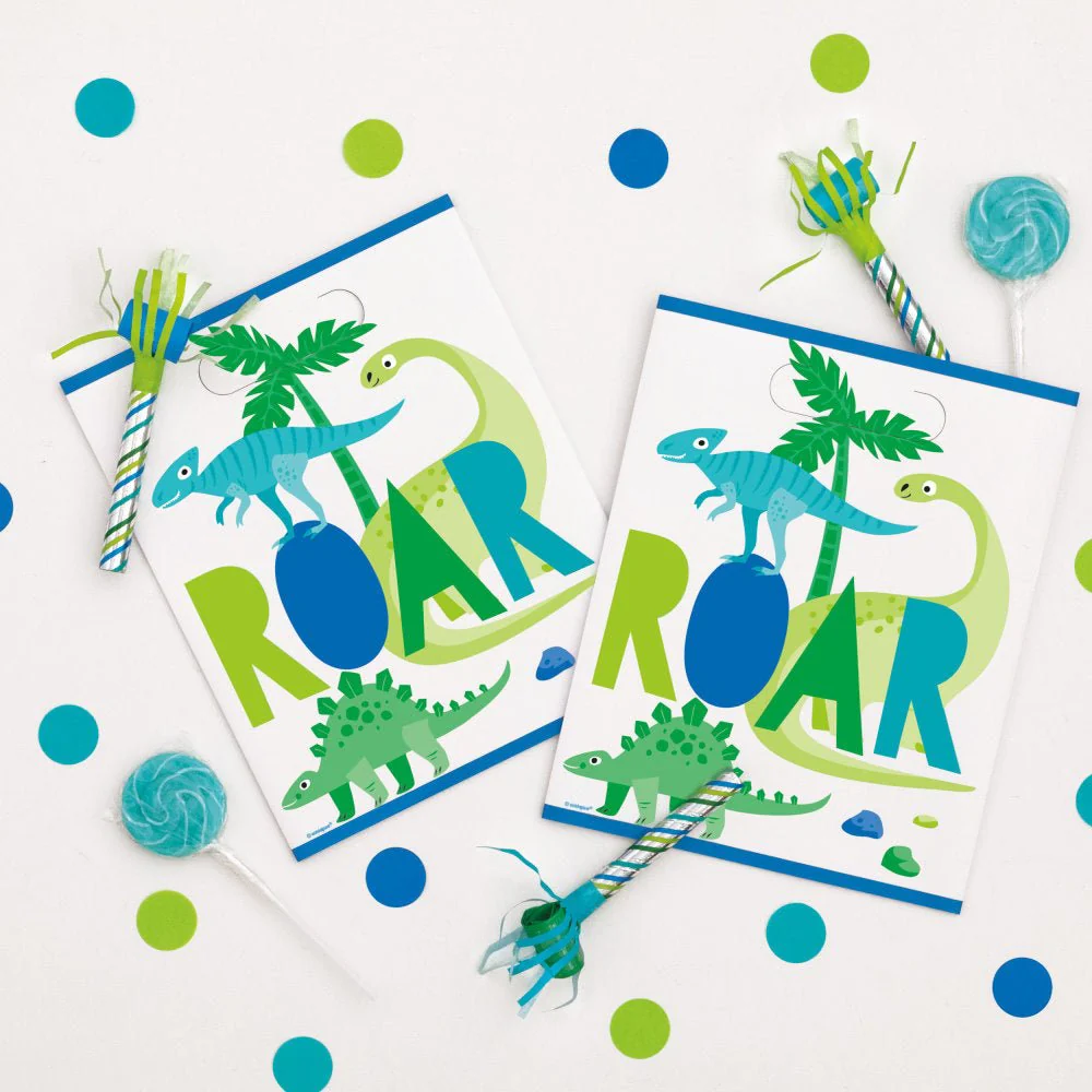 Blue & Green Dinosaur Uitdeelzakjes 8st - Image 3