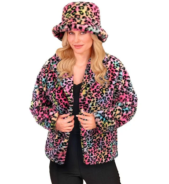Bontjas Dames Pluche Luipaard Multi - Image 3