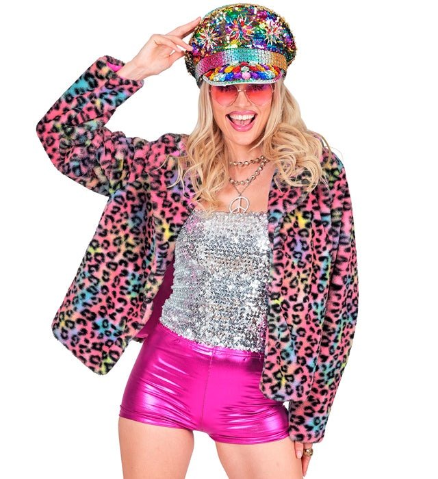 Bontjas Dames Pluche Luipaard Multi - Image 5