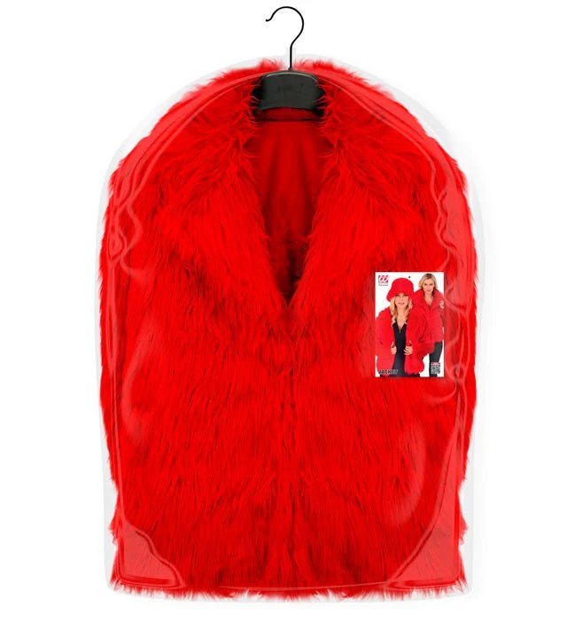 Bontjas Dames Pluche Rood - Image 9