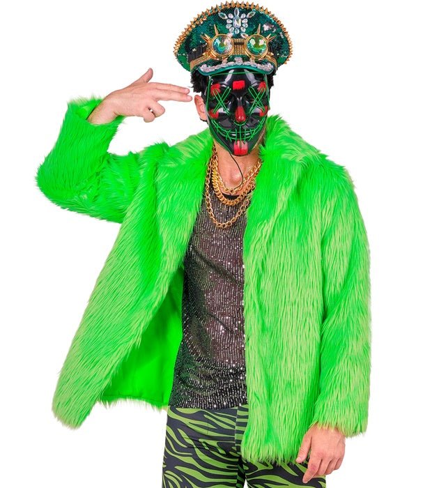 Bontjas Pluche Neon Groen - Image 6
