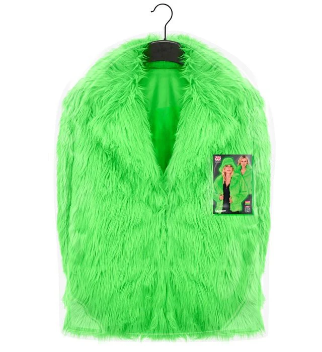 Bontjas Pluche Neon Groen Dames - Image 9