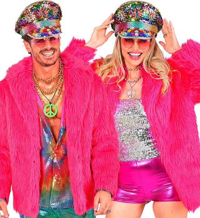 Bontjas Pluche Neon Roze - Image 8