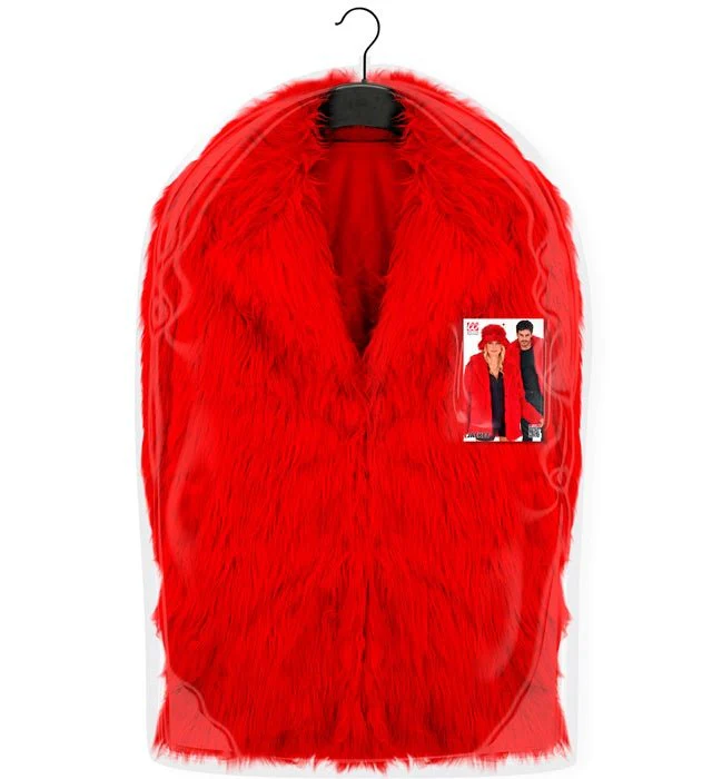 Bontjas Pluche Rood - Image 10