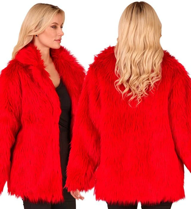 Bontjas Pluche Rood - Image 3