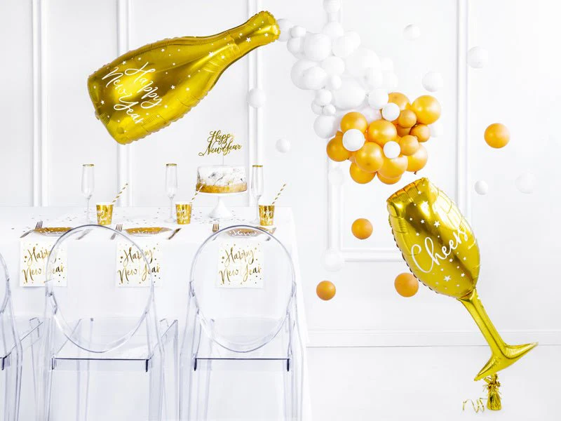 Borden Happy New Year Goud 20cm 6st - Image 3