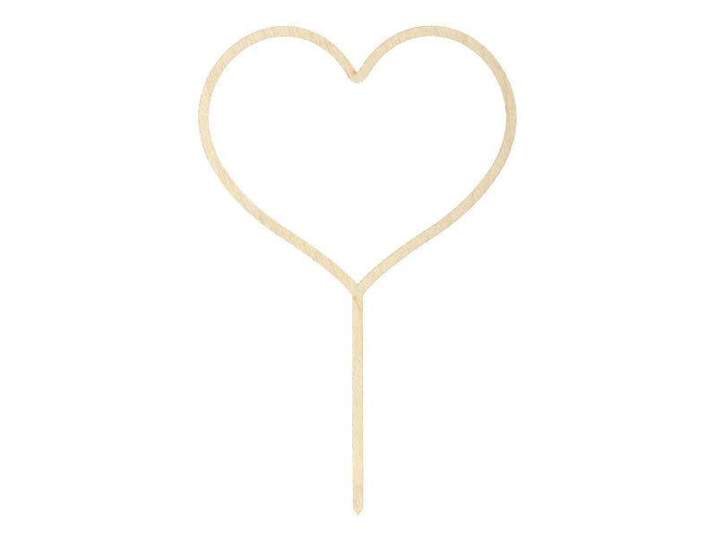 Houten Hart Caketopper 23cm