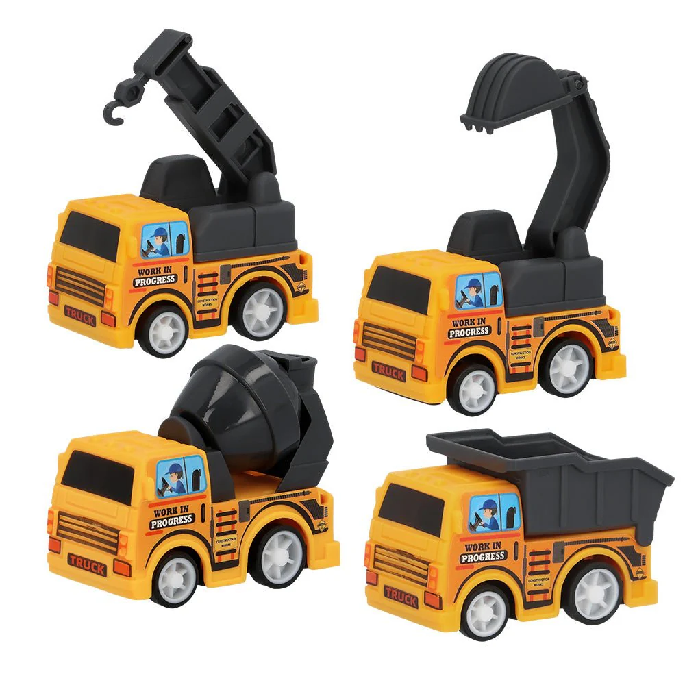 Bouw Uitdeelcadeautjes Terugtrek Auto'S 5,5cm 4st