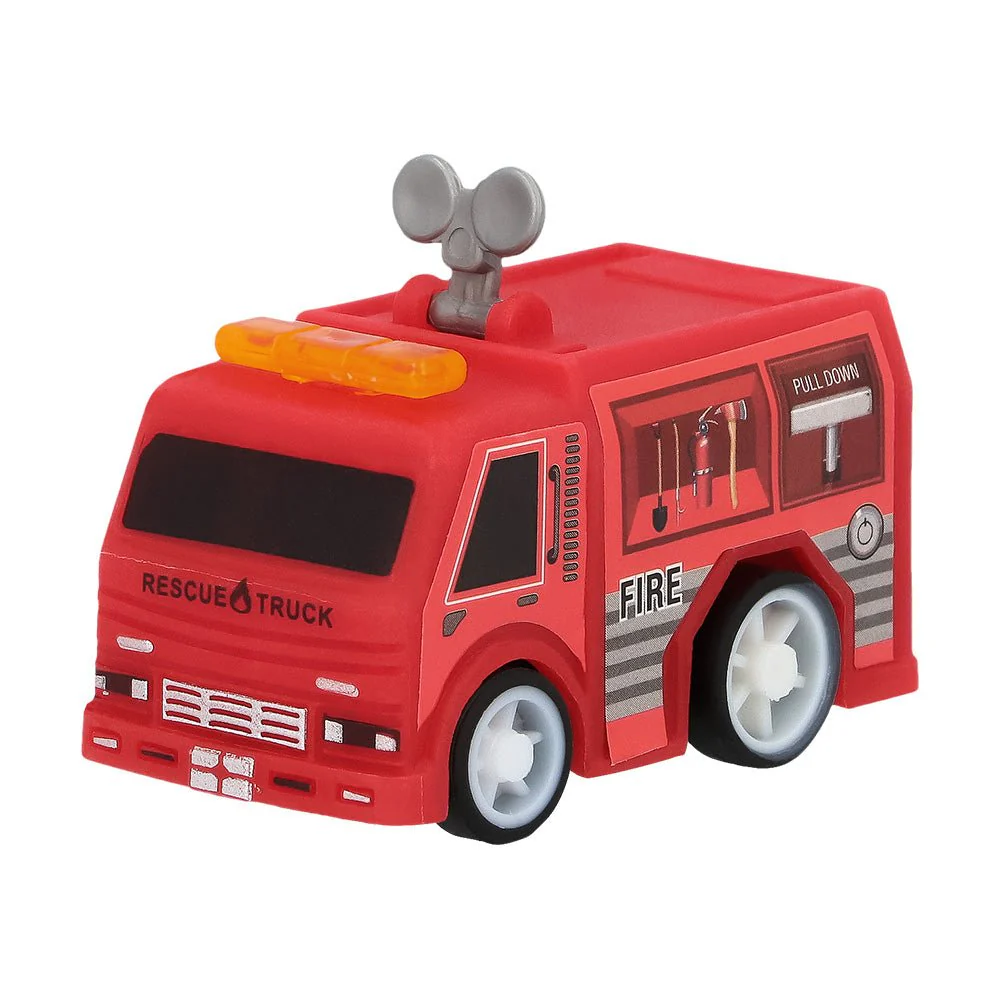 Brandweer Uitdeelcadeautjes Terugtrek Auto'S 5,3cm 4st - Image 2
