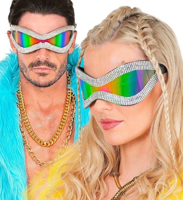 Bril Oversized Met Strass En Paars Glas - Image 5