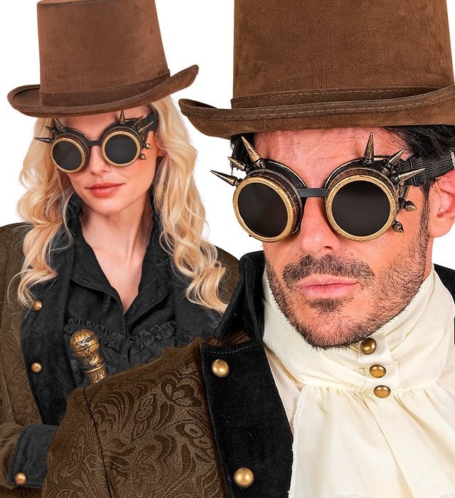 Bril Steampunk Antiek Goud Gespijkerd - Image 4