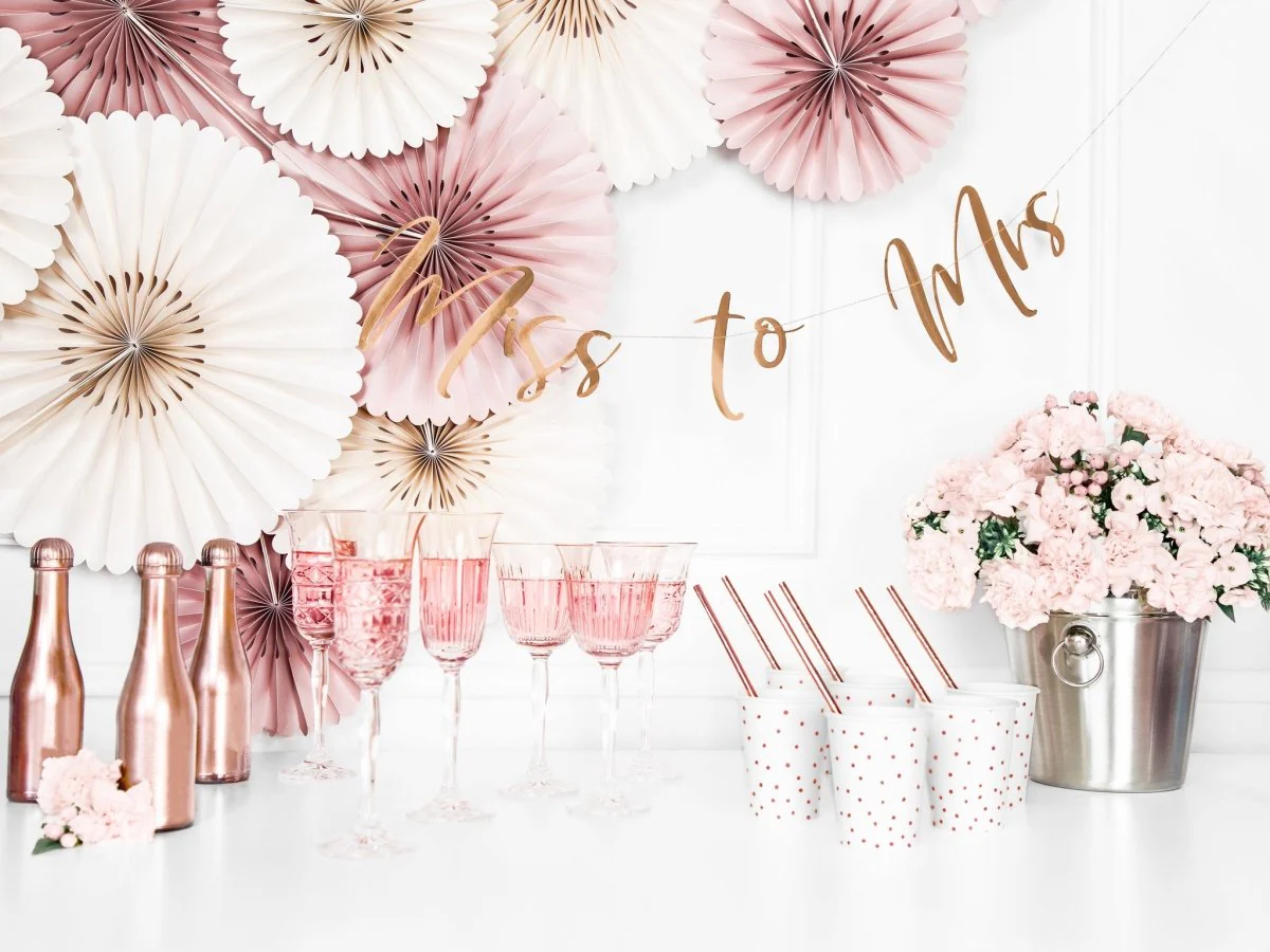 Bruiloft Slinger Miss to Mrs, Rose Goud 76cm - Image 3