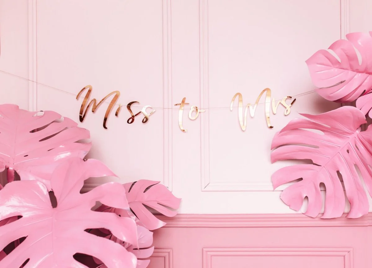 Bruiloft Slinger Miss to Mrs, Rose Goud 76cm - Image 8