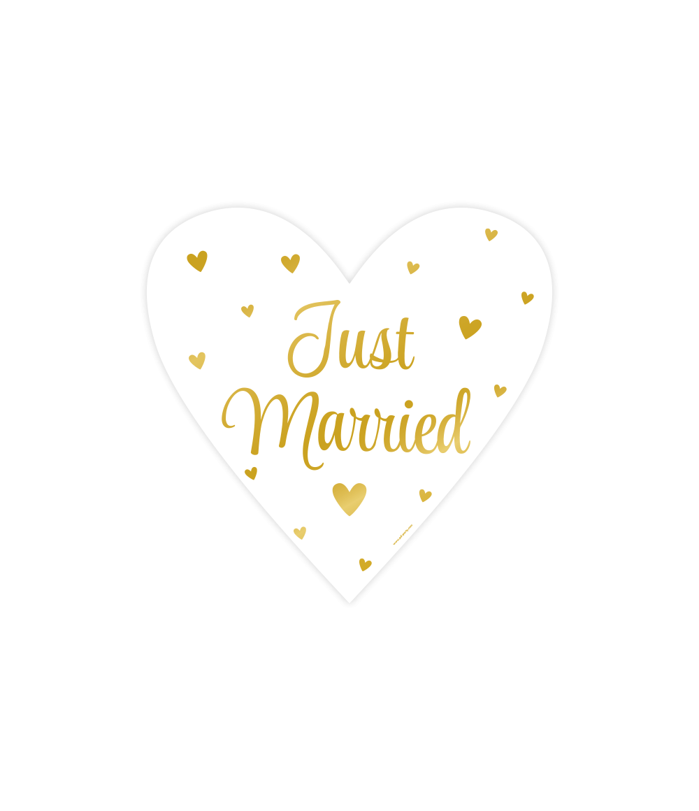 Bruiloft Wanddecoratie Just Married 25cm 3 delig - Image 3