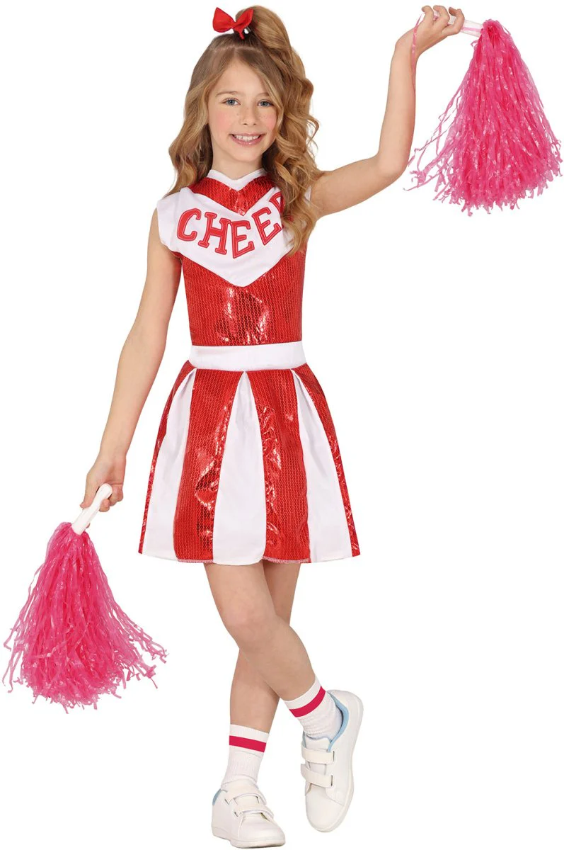 Cheerleader Jurk Rood Wit Meisje - Image 3